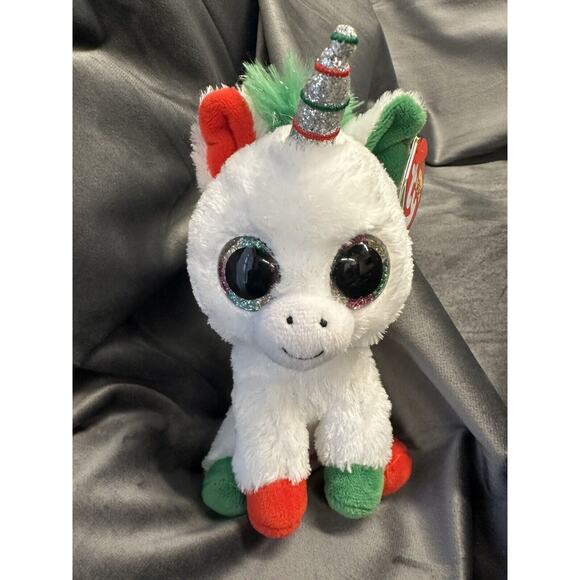 Ty Beanie Boo Candy Cane Plush Christmas Unicorn - Picture 6 of 8